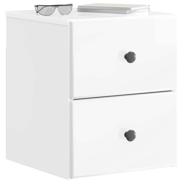 Спален шкаф с монтаж на стена 2 pcs Бял гланц 34,5 x 33 x 40 см