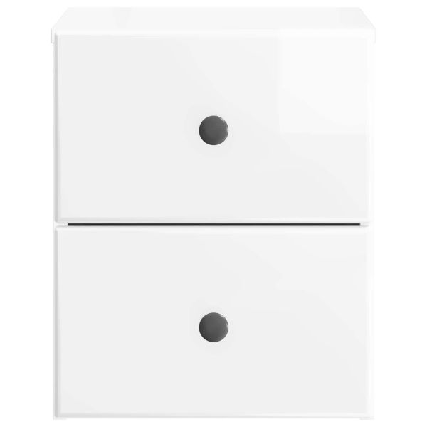Спален шкаф с монтаж на стена 2 pcs Бял гланц 34,5 x 33 x 40 см