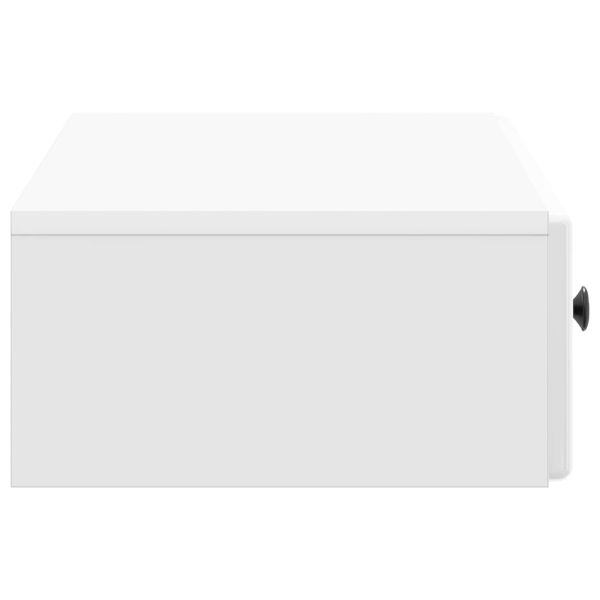 Стенен страничен масичка Бял гланц 87,5 x 34,5 x 17 см