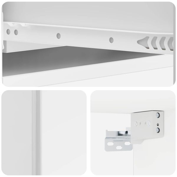 Стенен страничен масичка Бял гланц 87,5 x 34,5 x 17 см