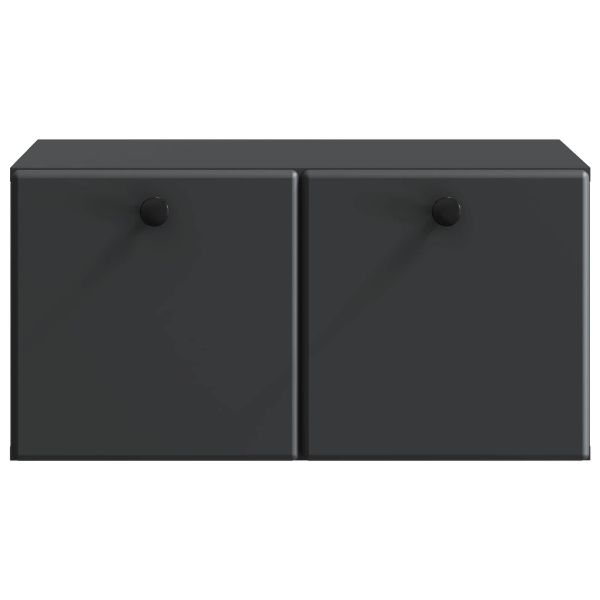 Стенно монтиран ТВ шкаф Черно 59,5 x 41 x 30 см