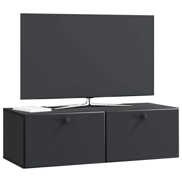 Стенно монтиран ТВ шкаф Черно 98 x 41 x 30 см