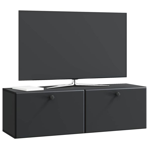 Стенно монтиран ТВ шкаф Черно 98 x 31 x 30 см