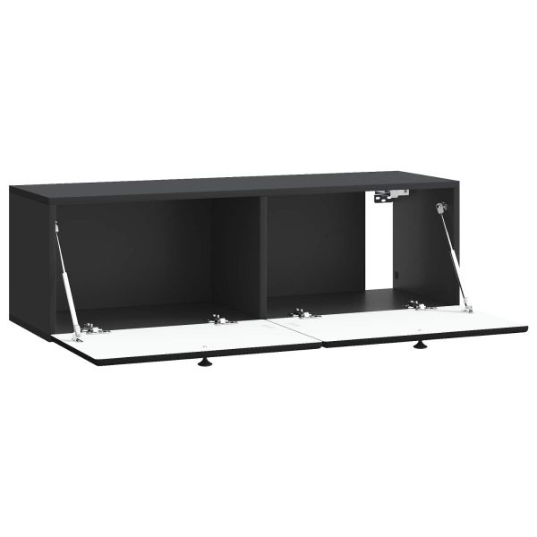 Стенно монтиран ТВ шкаф Черно 98 x 31 x 30 см