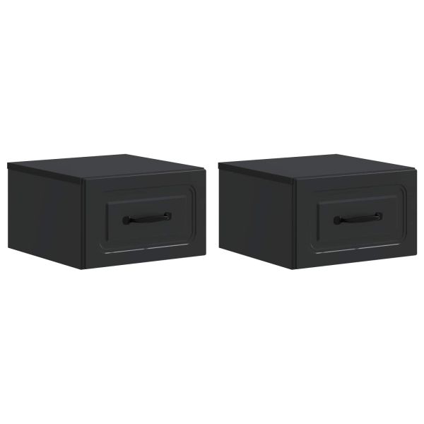Спален шкаф с монтаж на стена 2 pcs Черно 34,5 x 33 x 20 см