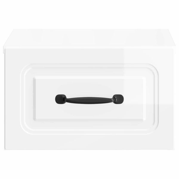 Спален шкаф с монтаж на стена 2 pcs Бял гланц 34,5 x 33 x 20 см