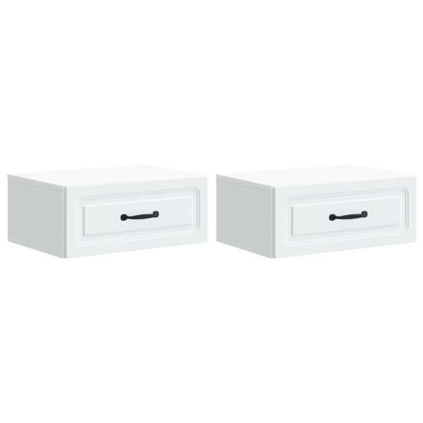 Спален шкаф с монтаж на стена 2 pcs Бяло 49 x 34,5 x 20 см