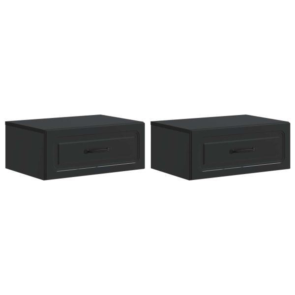 Спален шкаф с монтаж на стена 2 pcs Черно 49 x 34,5 x 20 см