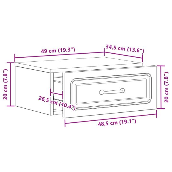 Спален шкаф с монтаж на стена Бетонно сиво 49 x 34,5 x 20 см