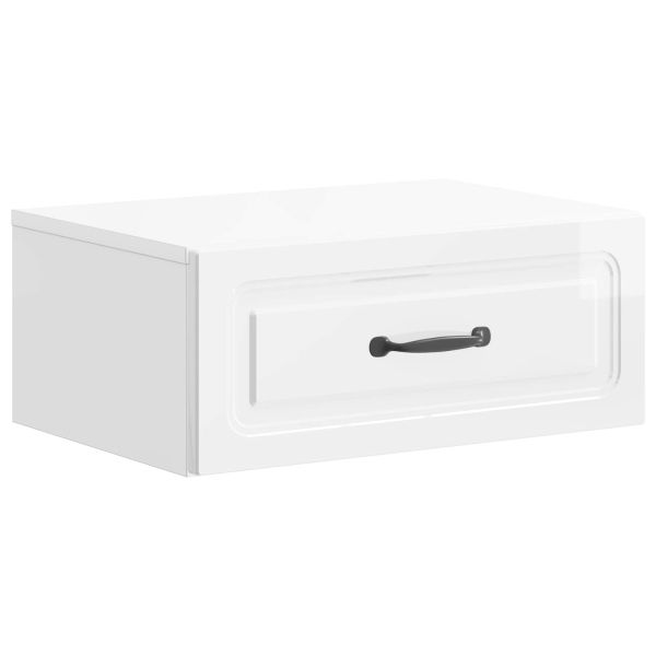 Спален шкаф с монтаж на стена Бял гланц 49 x 34,5 x 20 см