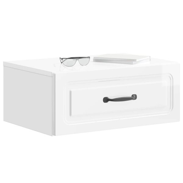 Спален шкаф с монтаж на стена 2 pcs Бял гланц 49 x 34,5 x 20 см
