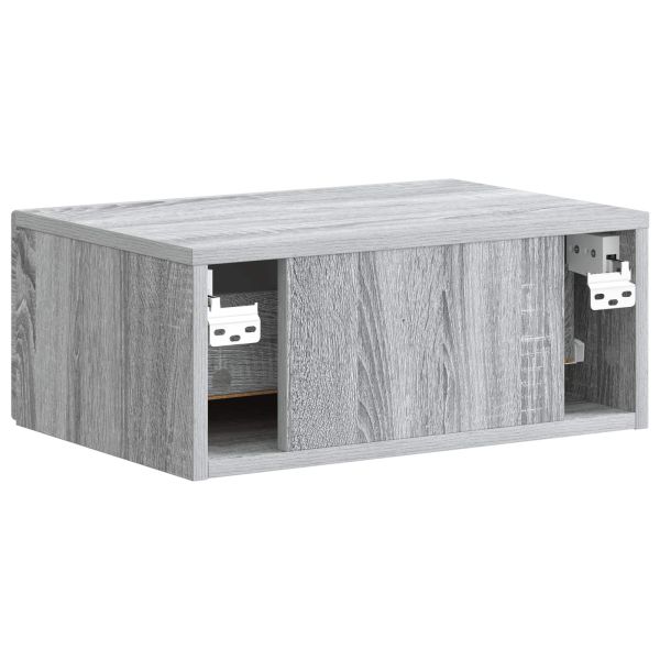 Спален шкаф с монтаж на стена с чекмедже 2 pcs Сива сонома