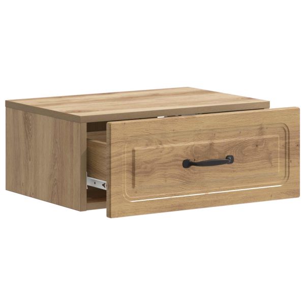 Спален шкаф с монтаж на стена с чекмедже 2 pcs Дъб артизан