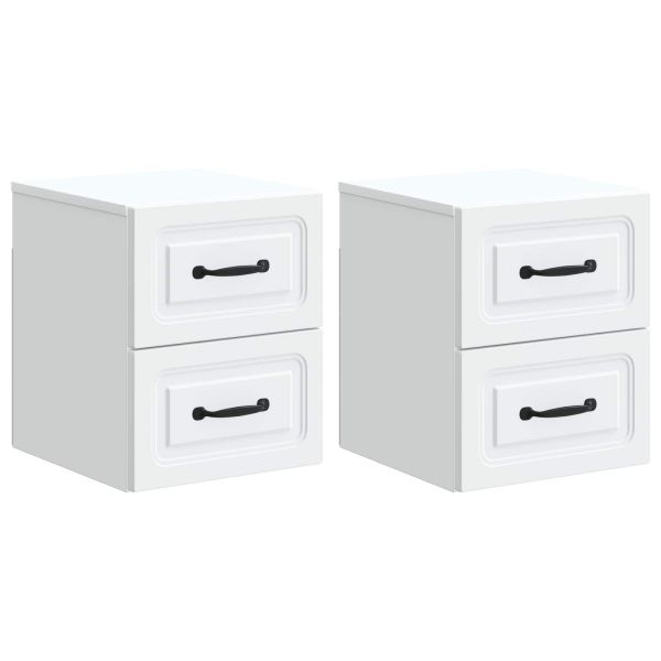Спален шкаф с монтаж на стена 2 pcs Бяло 34,5 x 33 x 40 см
