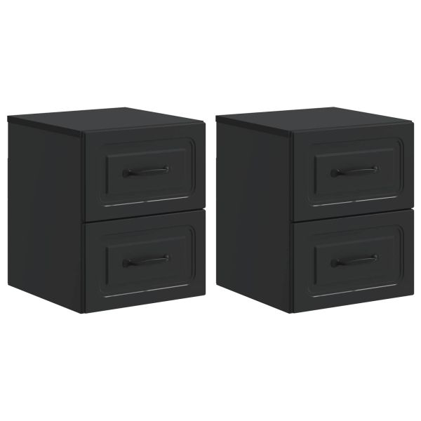 Спален шкаф с монтаж на стена 2 pcs Черно 34,5 x 33 x 40 см