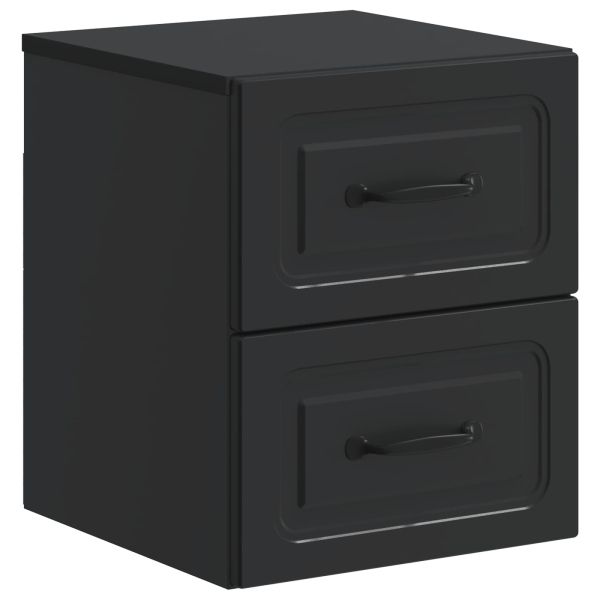 Спален шкаф с монтаж на стена 2 pcs Черно 34,5 x 33 x 40 см