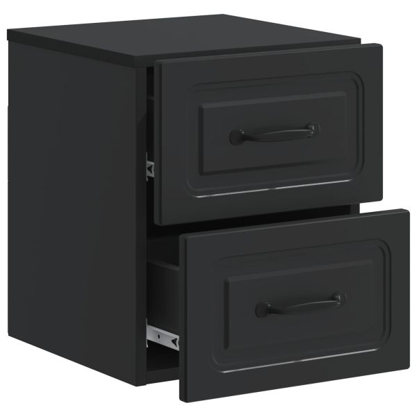 Спален шкаф с монтаж на стена 2 pcs Черно 34,5 x 33 x 40 см