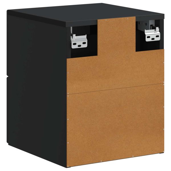 Спален шкаф с монтаж на стена 2 pcs Черно 34,5 x 33 x 40 см