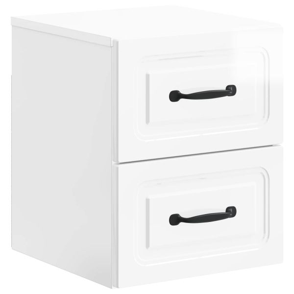 Спален шкаф с монтаж на стена 2 pcs Бял гланц 34,5 x 33 x 40 см