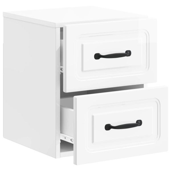 Спален шкаф с монтаж на стена 2 pcs Бял гланц 34,5 x 33 x 40 см