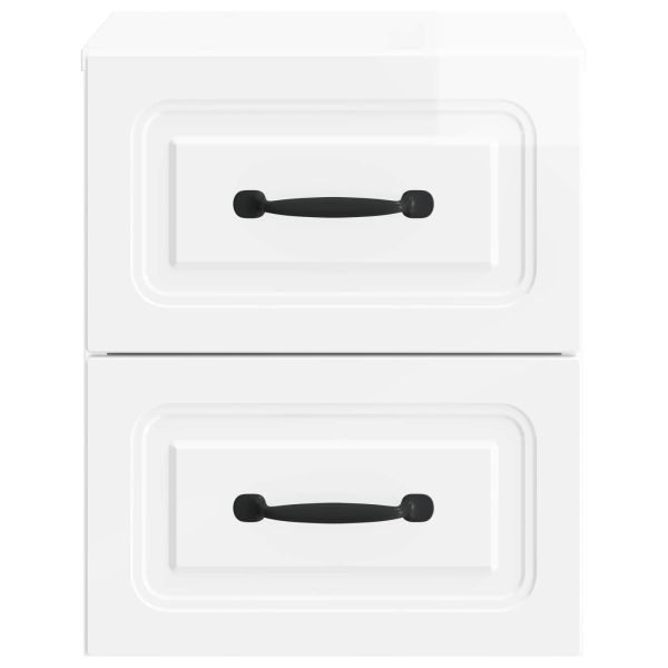 Спален шкаф с монтаж на стена 2 pcs Бял гланц 34,5 x 33 x 40 см