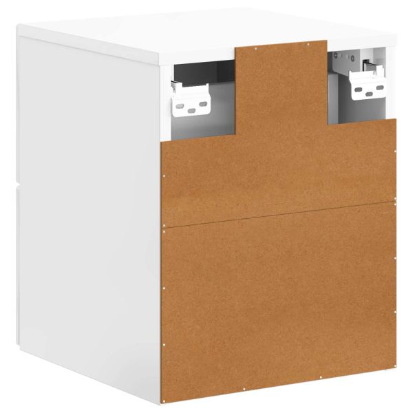 Спален шкаф с монтаж на стена 2 pcs Бял гланц 34,5 x 33 x 40 см