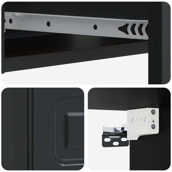 Стенен страничен масичка Черно 59 x 34,5 x 17 см