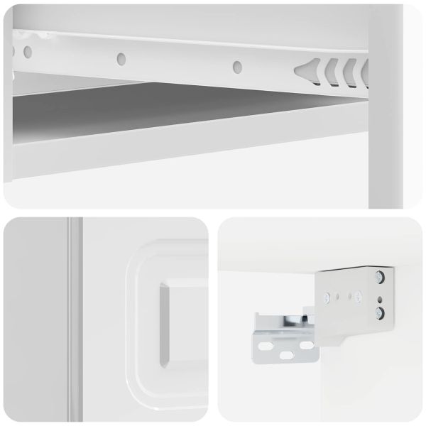 Стенен страничен масичка Бял гланц 59 x 34,5 x 17 см