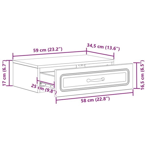 Стенен страничен масичка Опушен дъб 59 x 34,5 x 17 см