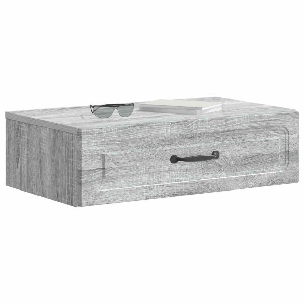 Стенен страничен масичка Сива сонома 59 x 34,5 x 17 см