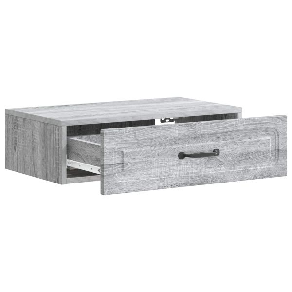 Стенен страничен масичка Сива сонома 59 x 34,5 x 17 см