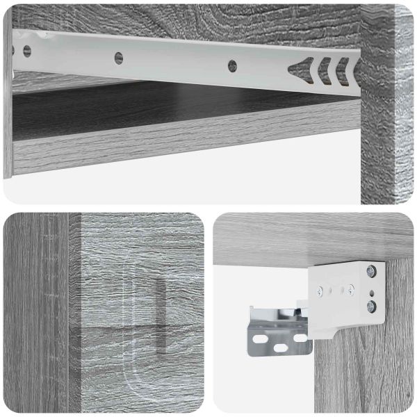 Стенен страничен масичка Сива сонома 59 x 34,5 x 17 см