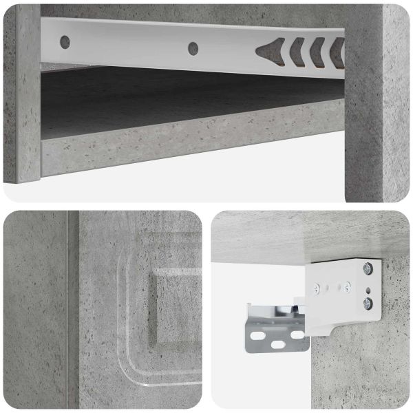 Стенен страничен масичка Бетонно сиво 87,5 x 34,5 x 17 см