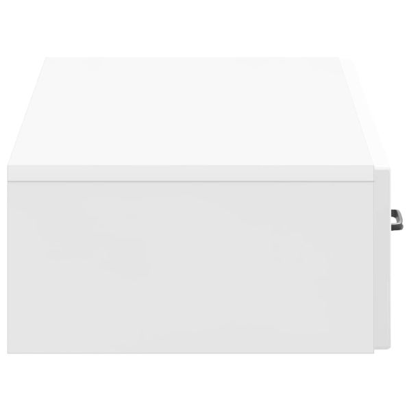 Стенен страничен масичка Бял гланц 87,5 x 34,5 x 17 см