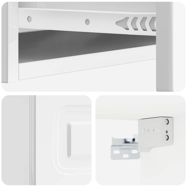 Стенен страничен масичка Бял гланц 87,5 x 34,5 x 17 см