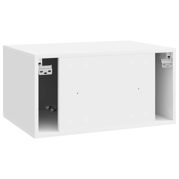 Стенно монтиран ТВ шкаф Бял гланц 59,5 x 41 x 30 см