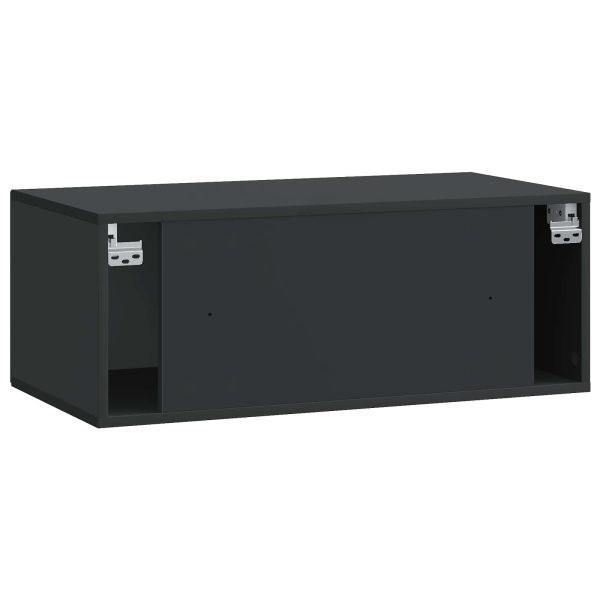 Стенно монтиран ТВ шкаф Черно 78,5 x 41 x 30 см