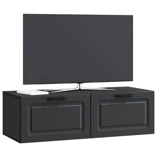 Стенно монтиран ТВ шкаф Черно 98 x 41 x 30 см