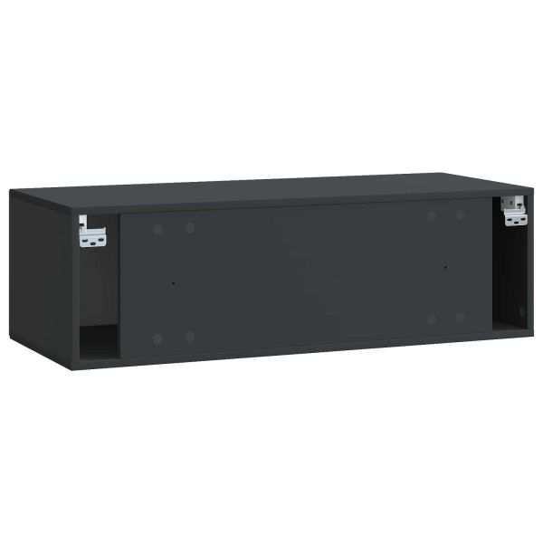 Стенно монтиран ТВ шкаф Черно 98 x 41 x 30 см