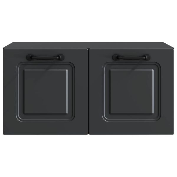 Стенно монтиран ТВ шкаф Черно 59,5 x 31 x 30 см