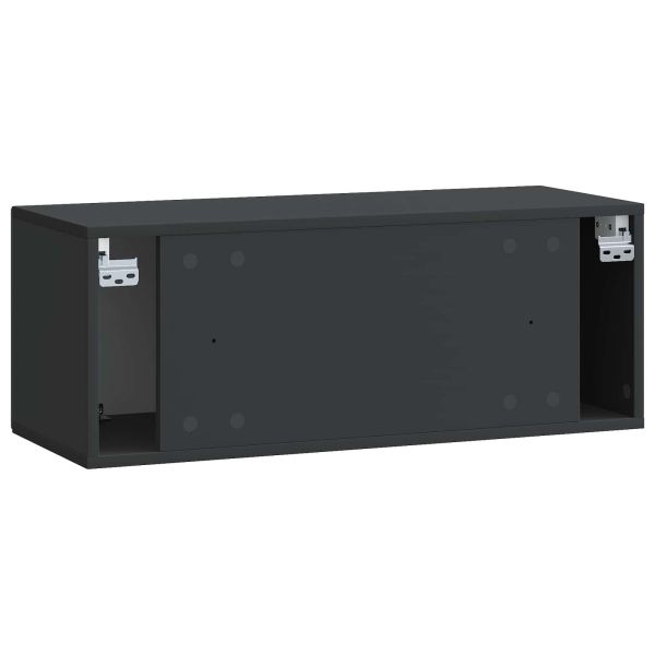 Стенно монтиран ТВ шкаф Черно 78,5 x 31 x 30 см