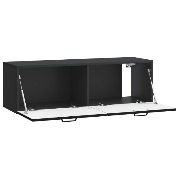 Стенно монтиран ТВ шкаф Черно 98 x 31 x 30 см