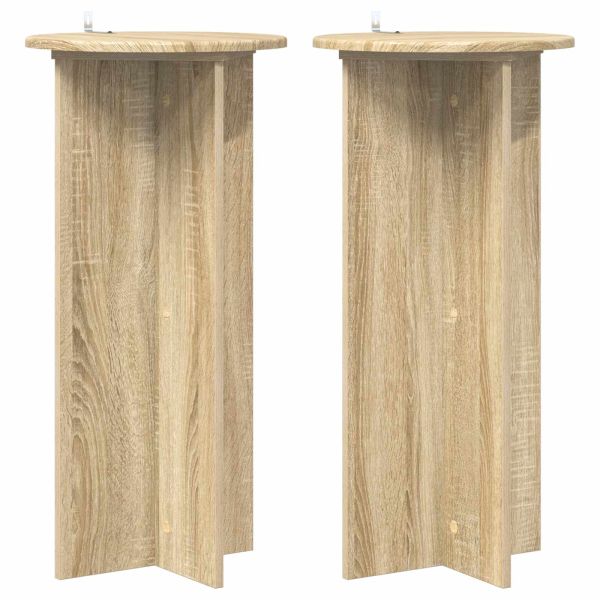 Стойка за растения 2 pcs Дъб сонома 40 x 40 x 80 cm