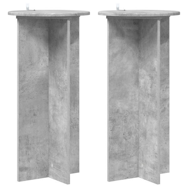 Стойка за растения 2 pcs Бетонно сиво 40 x 40 x 80 cm