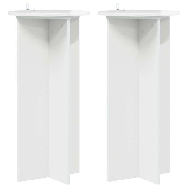 Стойка за растения 2 pcs Бял гланц 40 x 40 x 80 cm