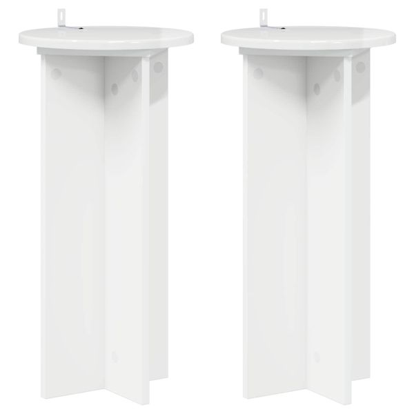 Стойка за растения 2 pcs Бял гланц 29,5 x 29,5 x 60 см