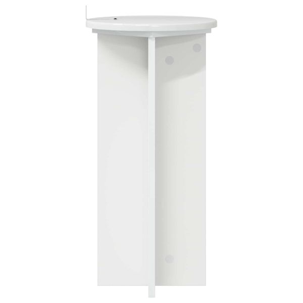 Стойка за растения 2 pcs Бял гланц 29,5 x 29,5 x 60 см