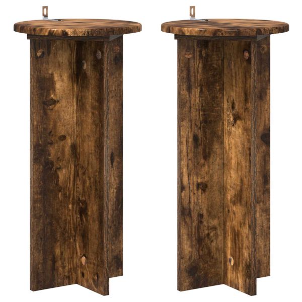Стойка за растения 2 pcs Опушен дъб 29,5 x 29,5 x 60 см