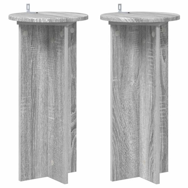 Стойка за растения 2 pcs Сива сонома 29,5 x 29,5 x 60 см