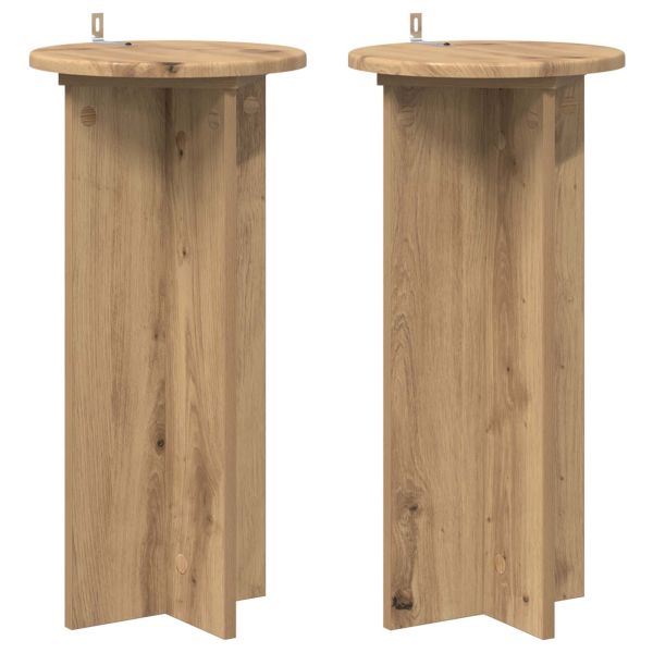 Стойка за растения 2 pcs Дъб артизан 29,5 x 29,5 x 60 см
